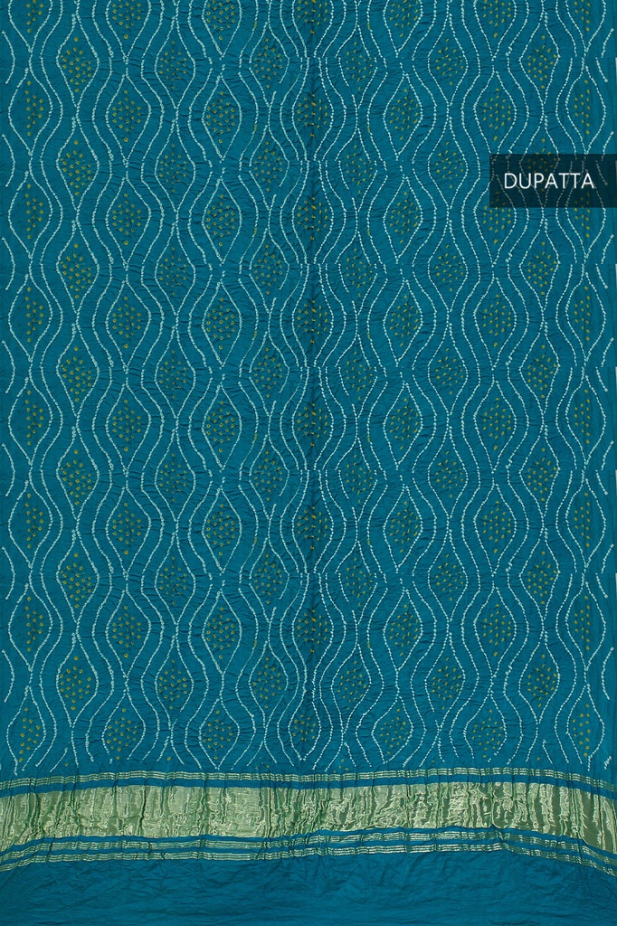 Handwoven Gaji Silk Bandhani Dupatta