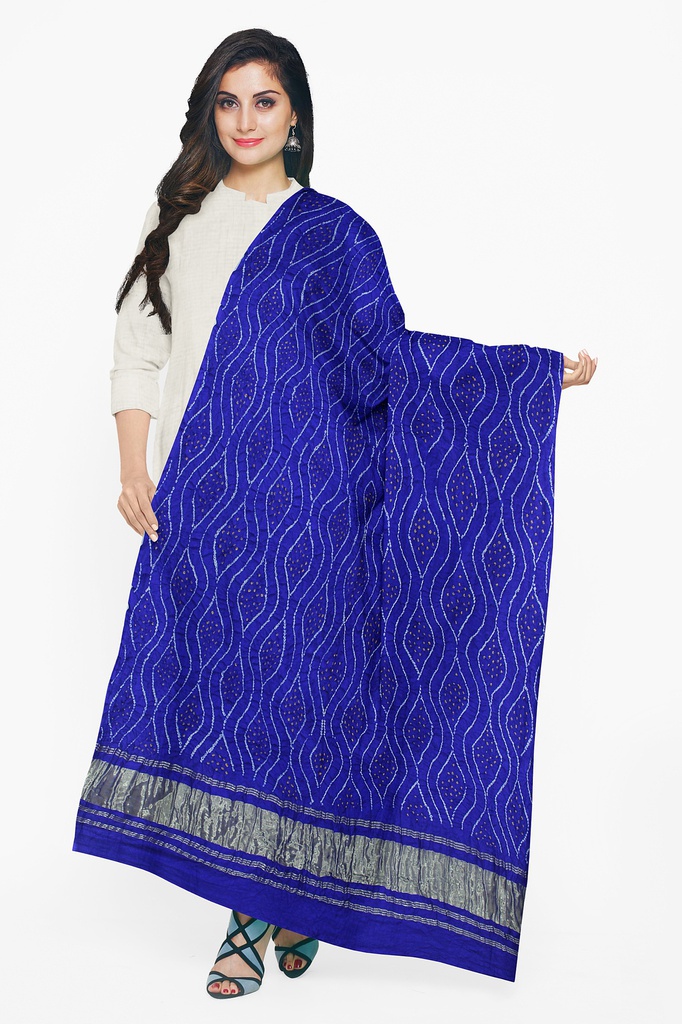 Handwoven Gaji Silk Bandhani Dupatta