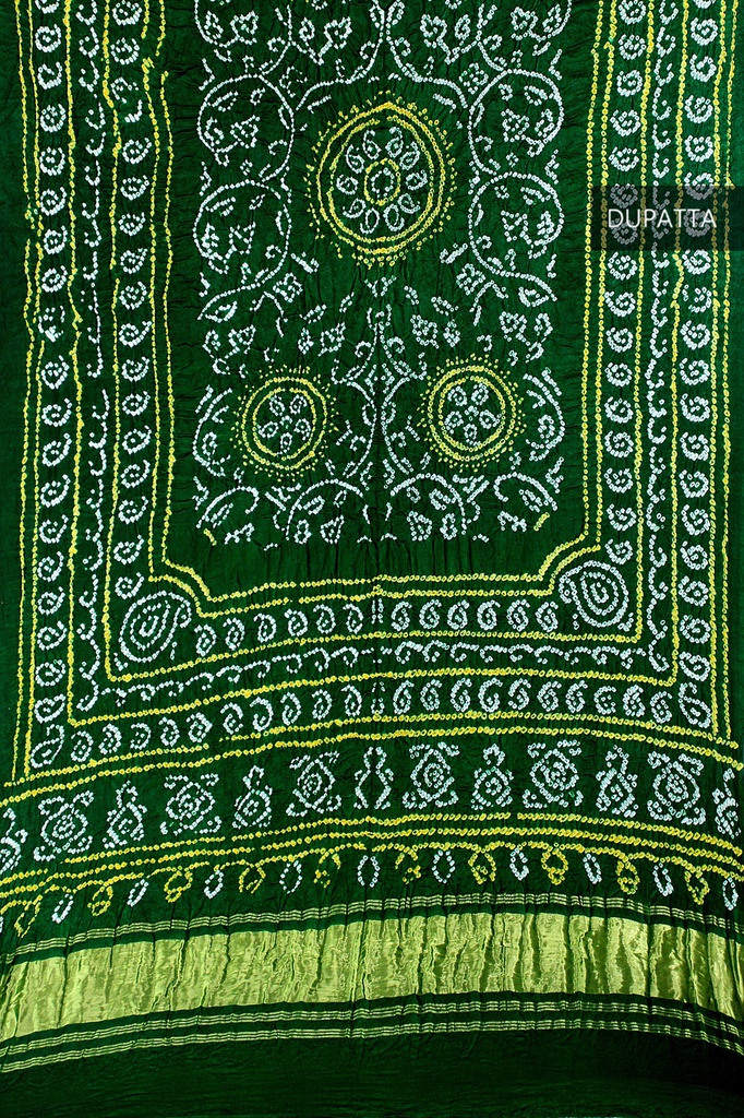 Handwoven Gaji Silk Bandhani Dupatta