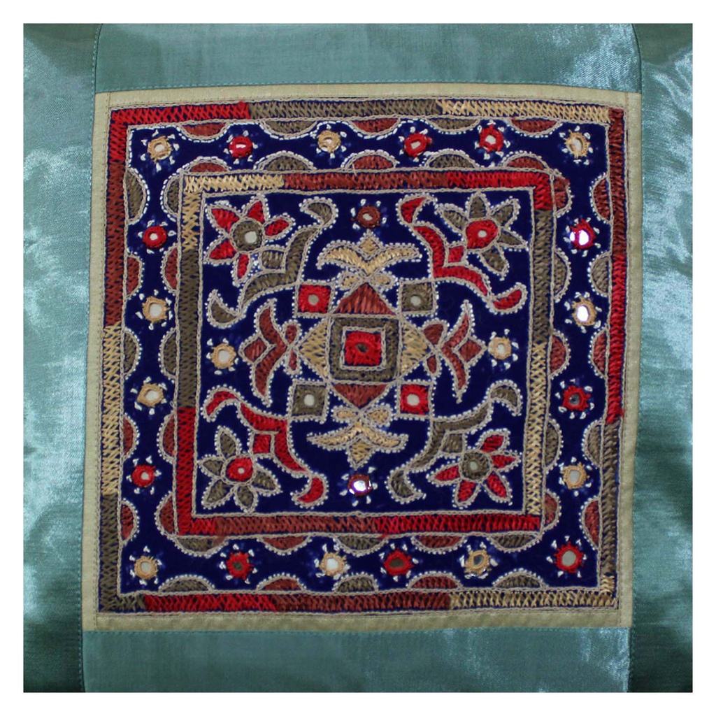 Hand Embroidered Mashru Cushion Cover