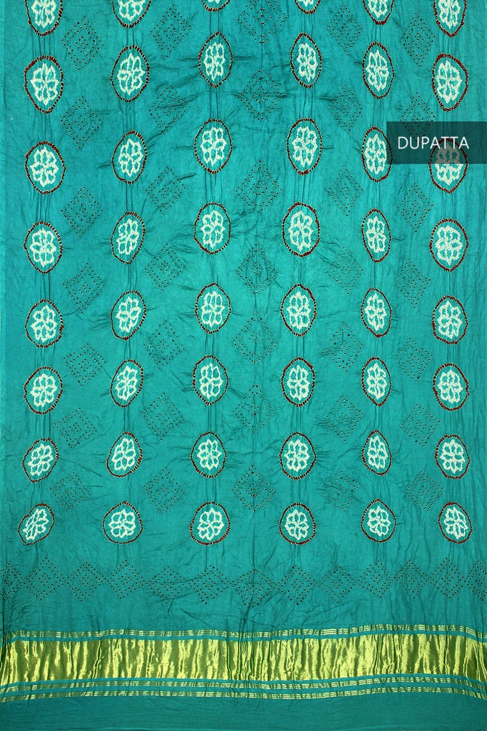 Handwoven Gaji Silk Bandhani Dupatta