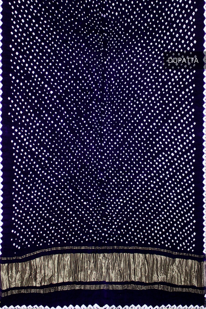 Handwoven Gaji Silk Bandhani Dupatta