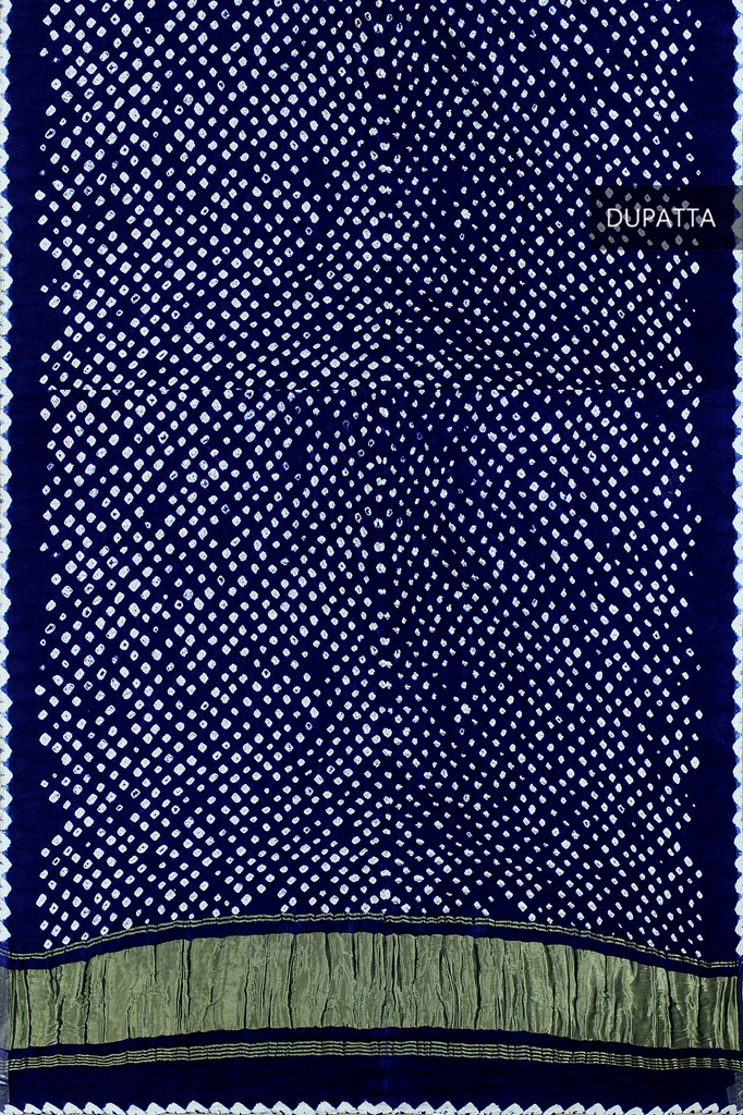 Handwoven Gaji Silk Bandhani Dupatta