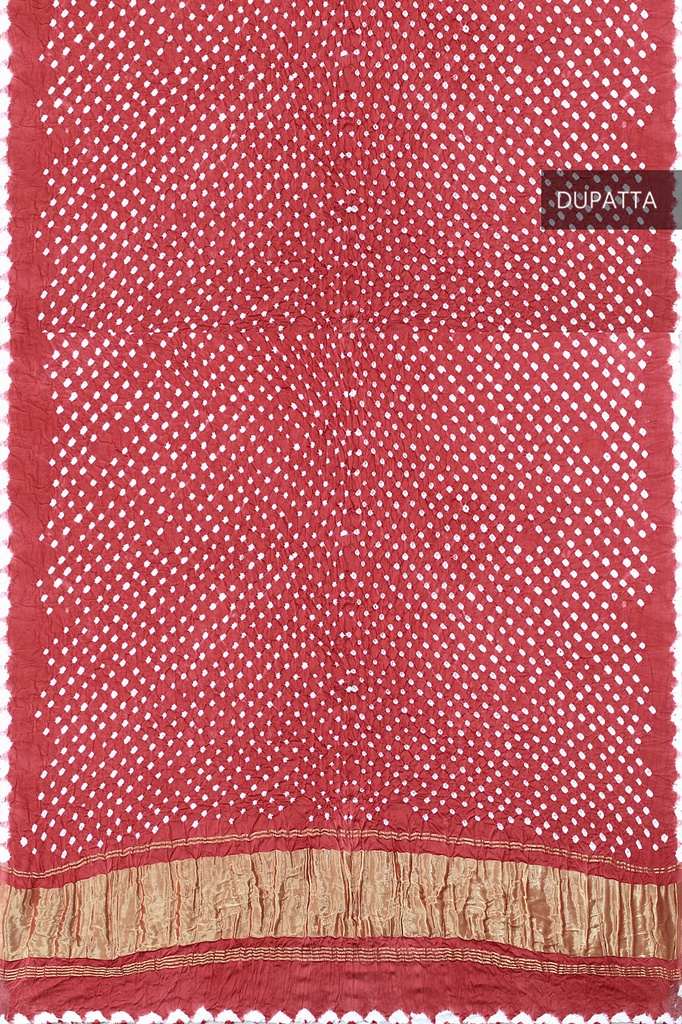 Handwoven Gaji Silk Bandhani Dupatta
