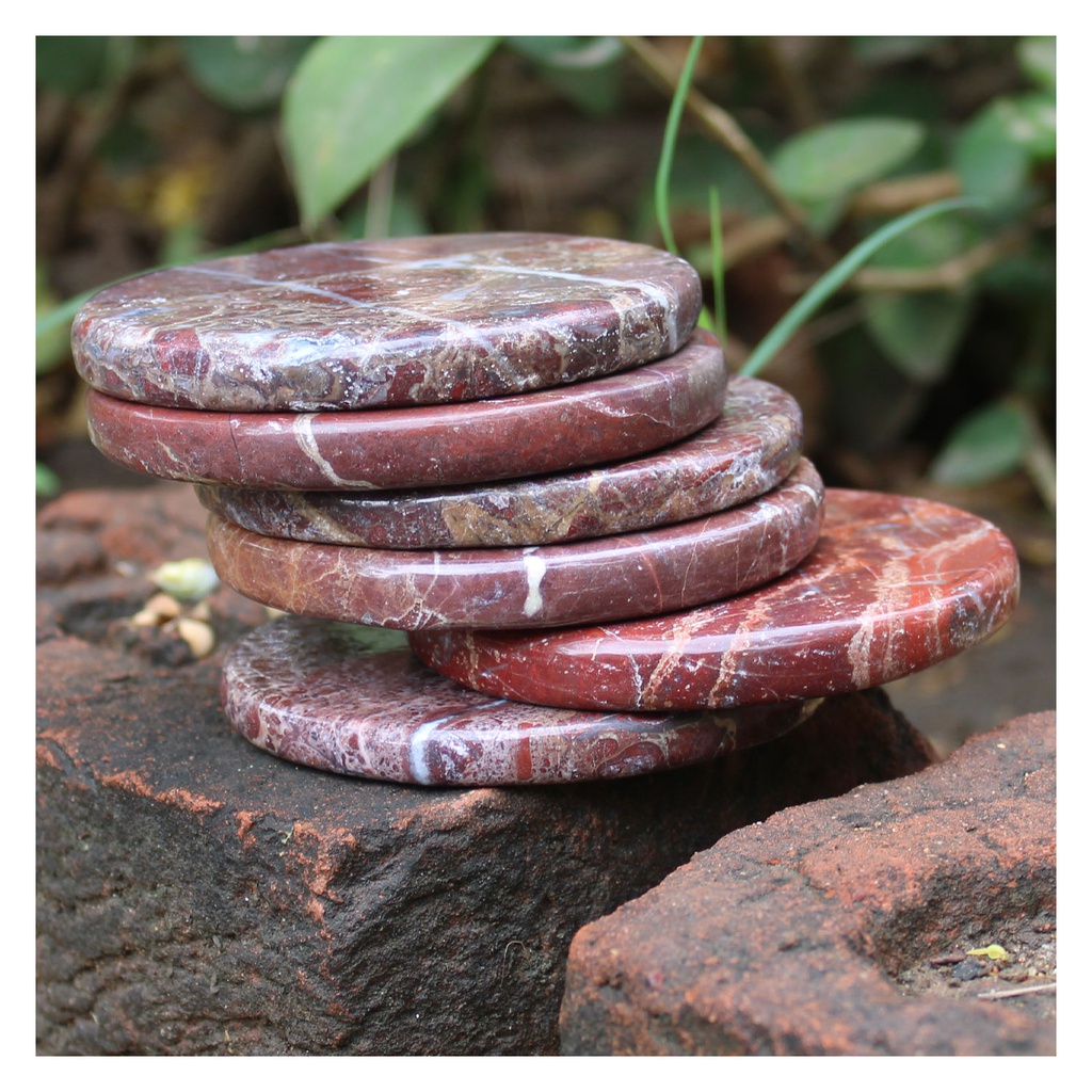 Handmade Agate Stone Tea Coaster ( Set of 6 )