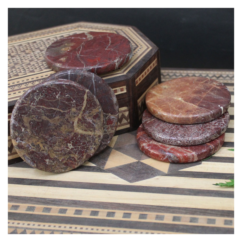 Handmade Agate Stone Tea Coaster ( Set of 6 )