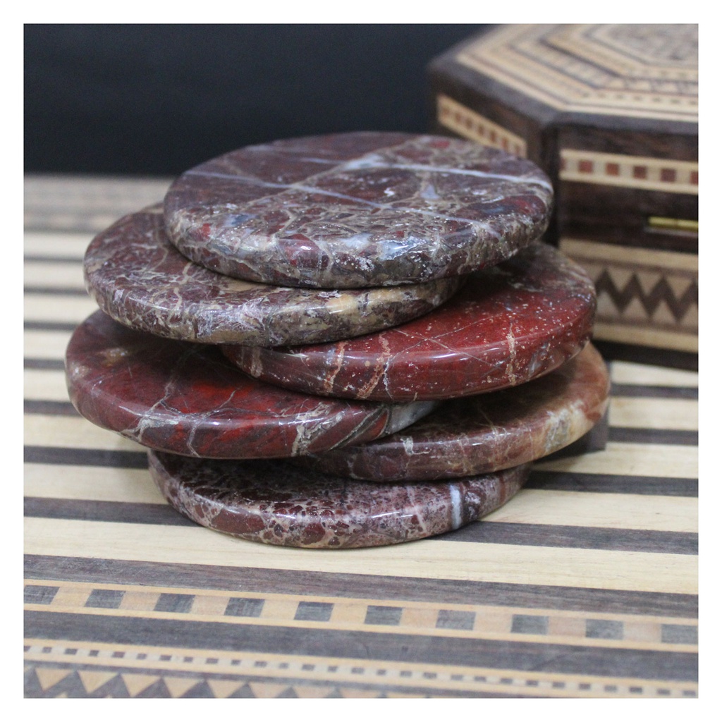 Handmade Agate Stone Tea Coaster ( Set of 6 )