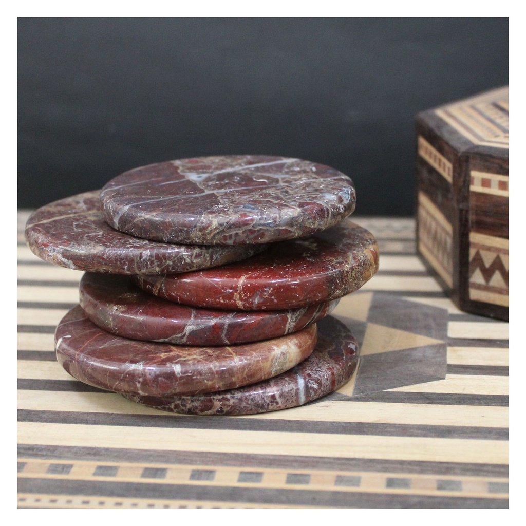 Handmade Agate Stone Tea Coaster ( Set of 6 )