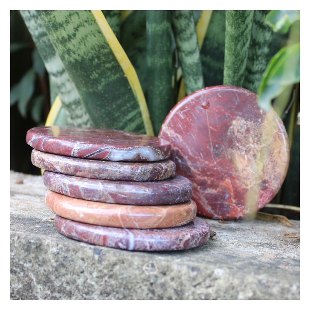 Handmade Agate Stone Tea Coaster ( Set of 6 )