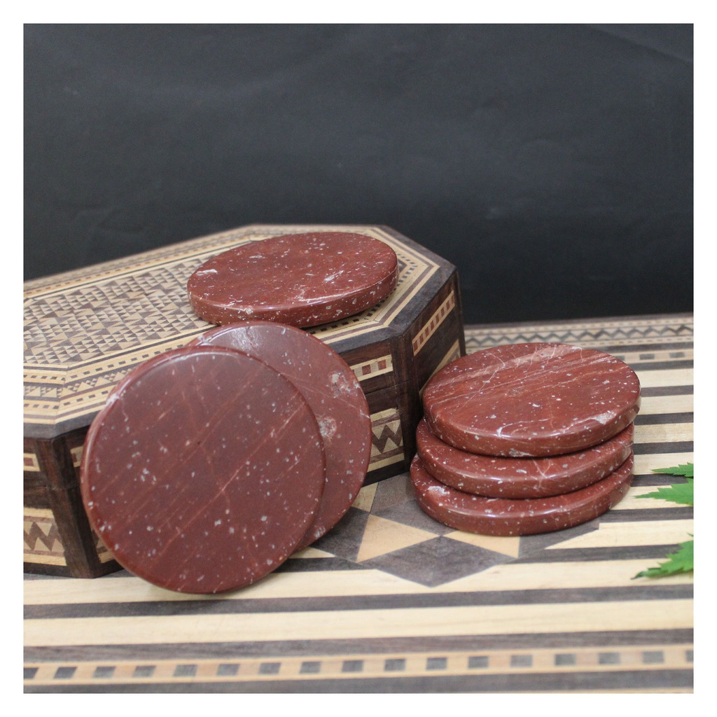 Handmade Agate Stone Tea Coaster ( Set of 6 )