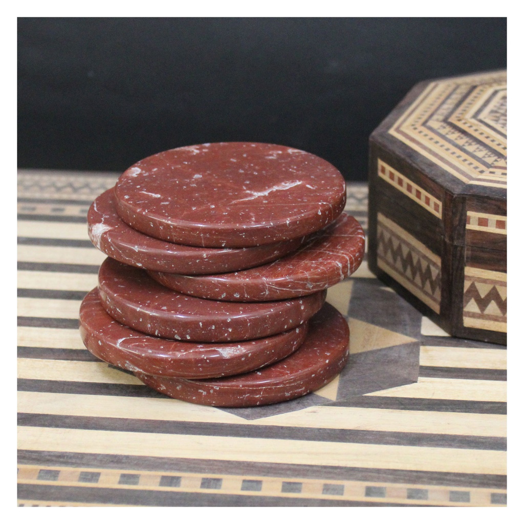 Handmade Agate Stone Tea Coaster ( Set of 6 )