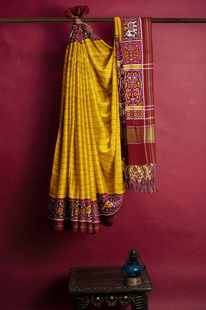 Handwoven Double Ikat Silk Patola Saree