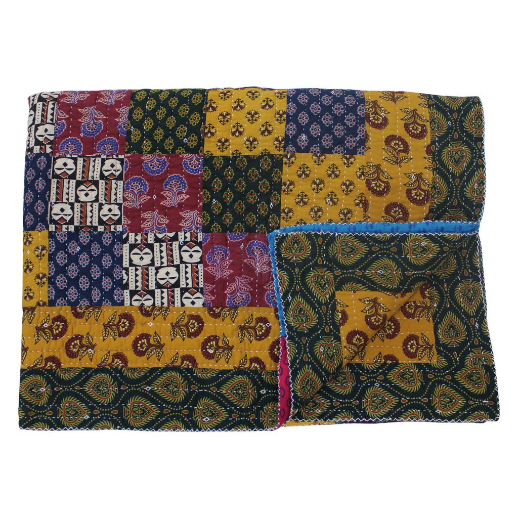 Multicolour Cotton Handmade Patchwork Quilt