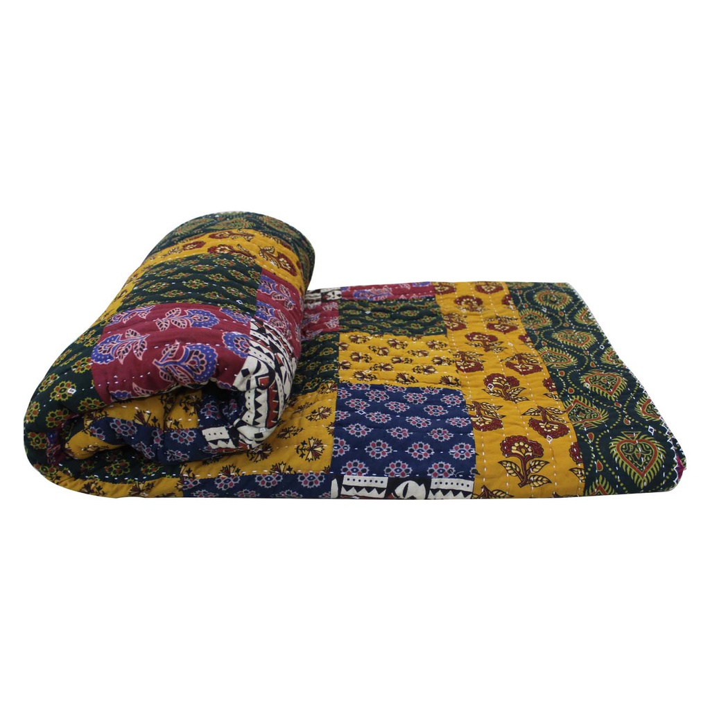 Multicolour Cotton Handmade Patchwork Quilt