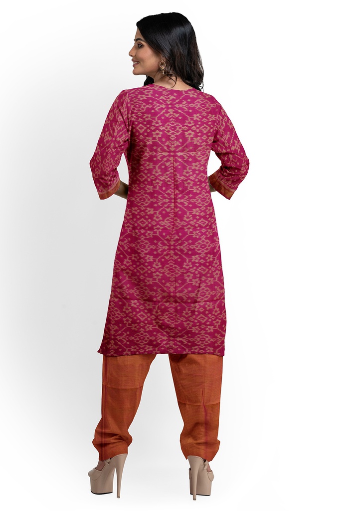 Handwoven Single Ikat Silk Dress Material / Salwar Suit