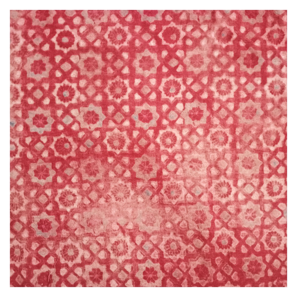 Maroon Shaded Handwoven Ajrakh Mashru Cloth Material/Fabric