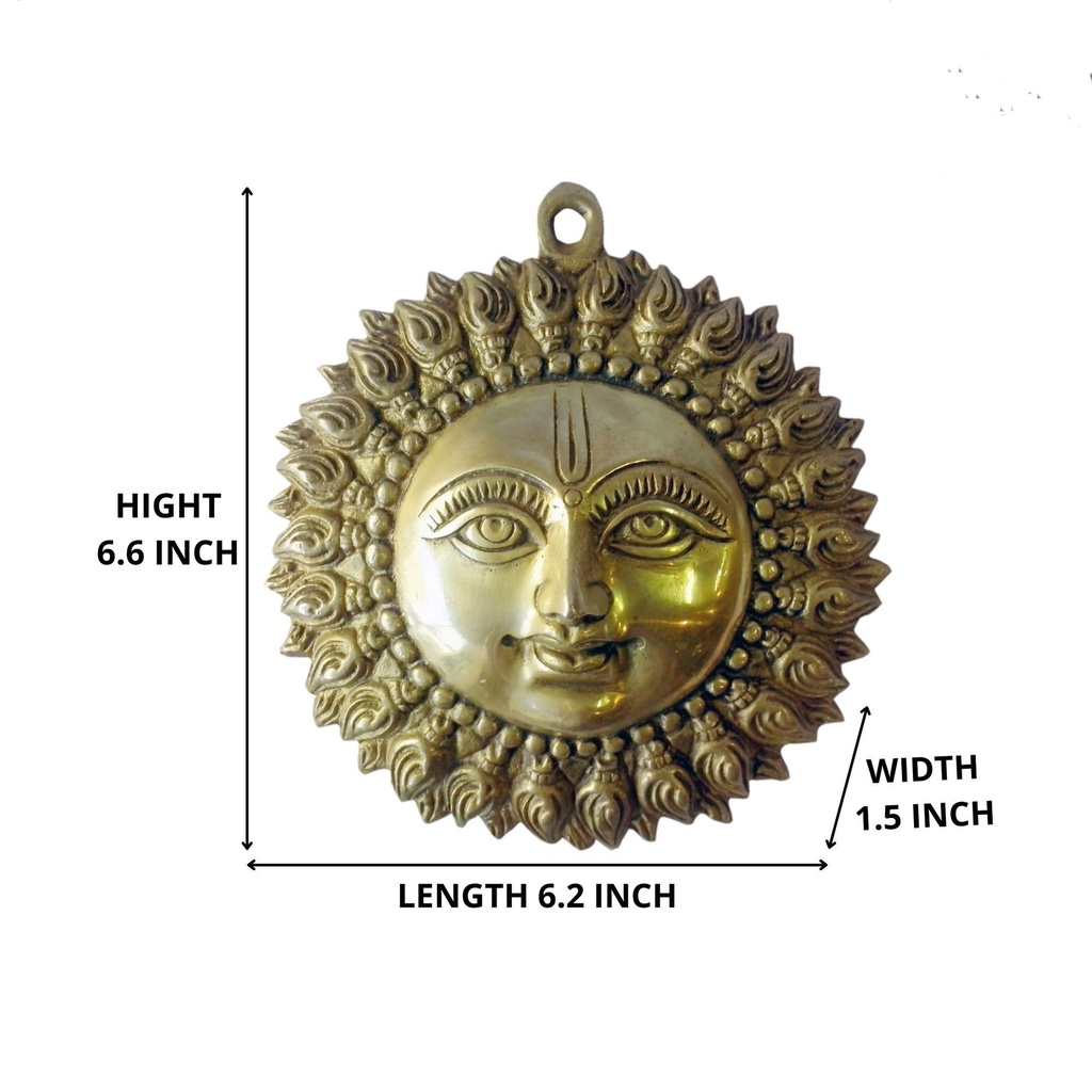 Handcrafted Brass Shankha Design Sun Wall Hanging