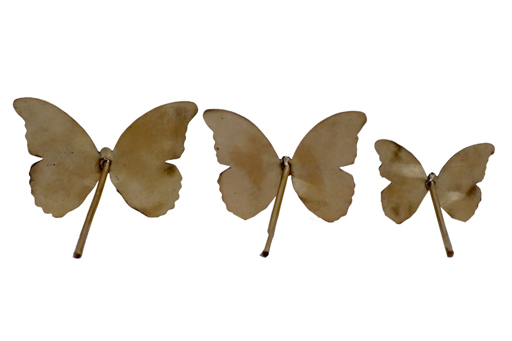 Handcrafted Brass Butterfly Set (Pair of 3)