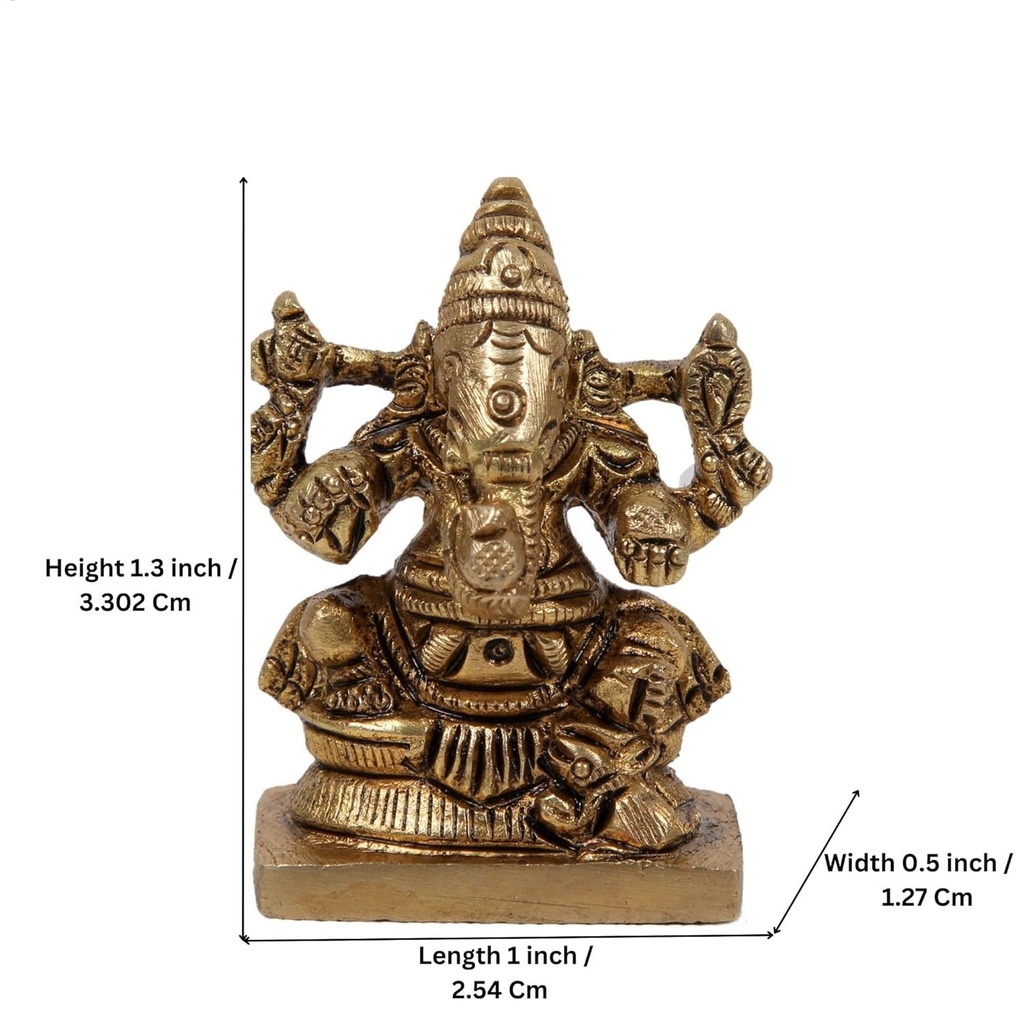 Handcrafted Brass Right Trunk Ganesha / Idol