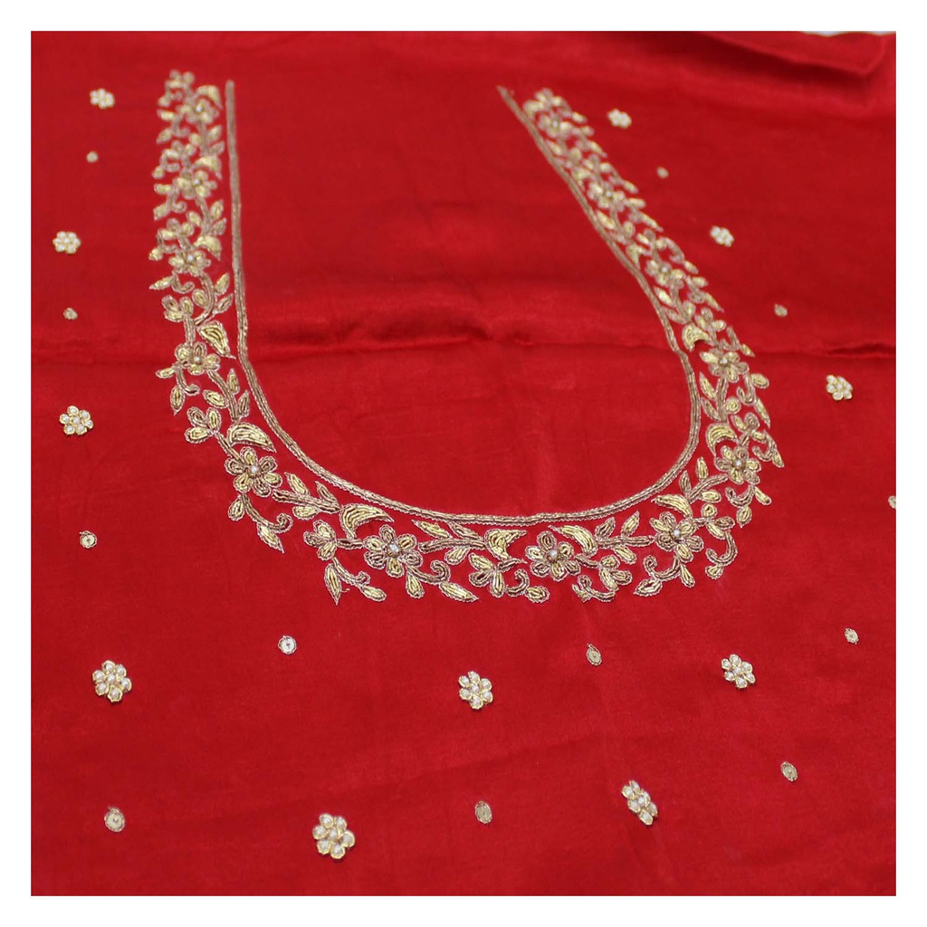 Hand Embroidered Unstitched Blouse Material