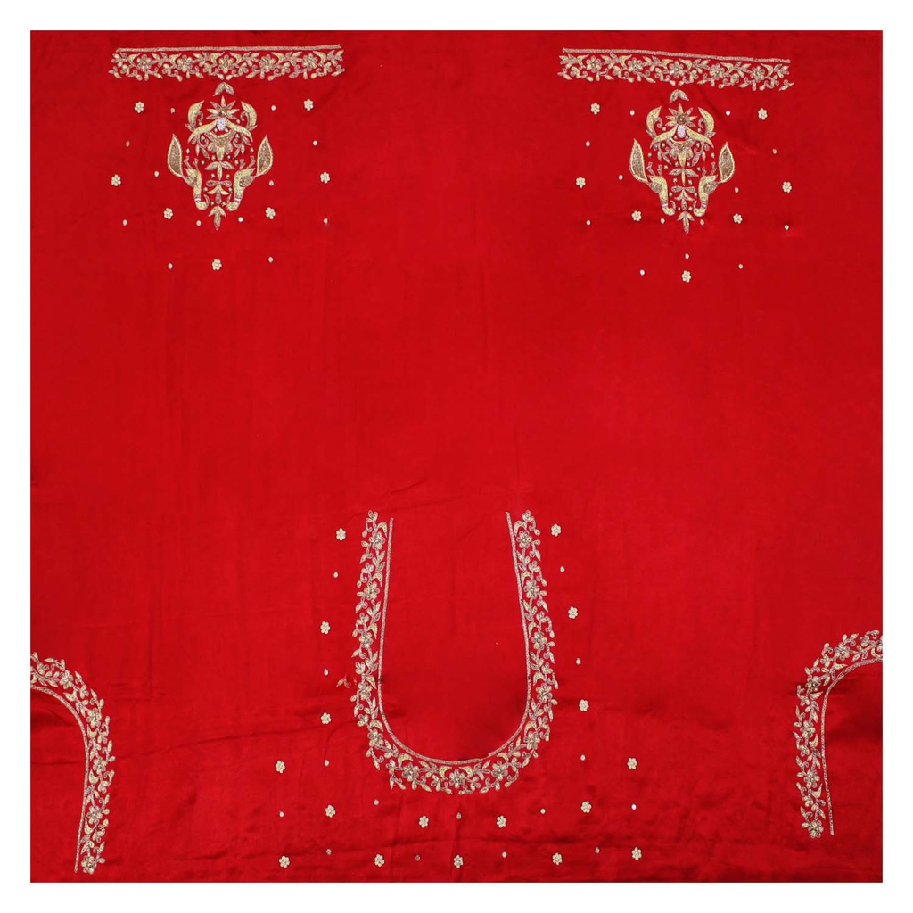 Hand Embroidered Unstitched Blouse Material