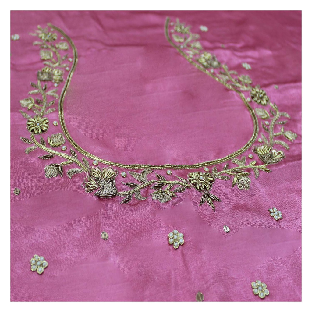 Hand Embroidered Unstitched Blouse Material