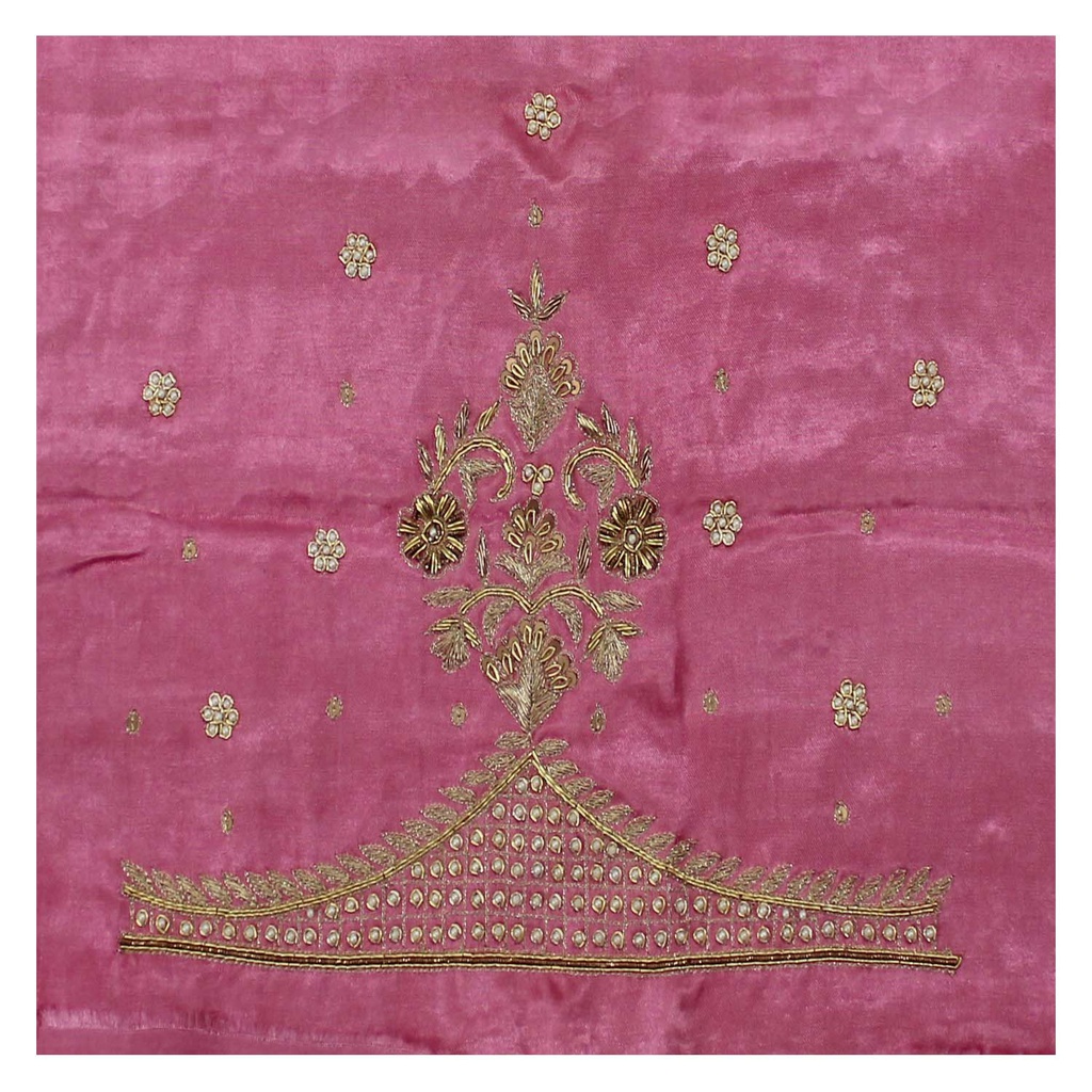 Hand Embroidered Unstitched Blouse Material