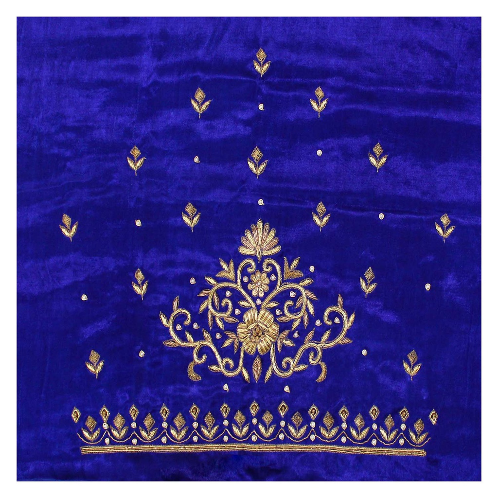 Hand Embroidered Mashru Unstitched Blouse Piece