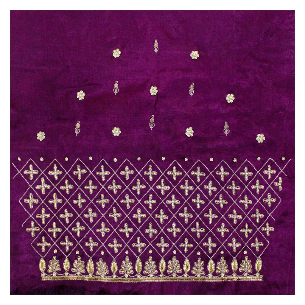 Hand Embroidered Unstitched Blouse Material