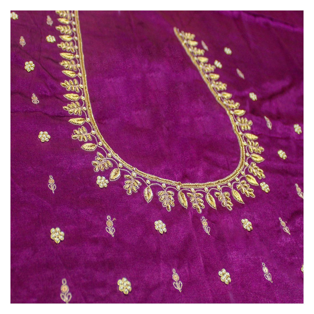 Hand Embroidered Unstitched Blouse Material