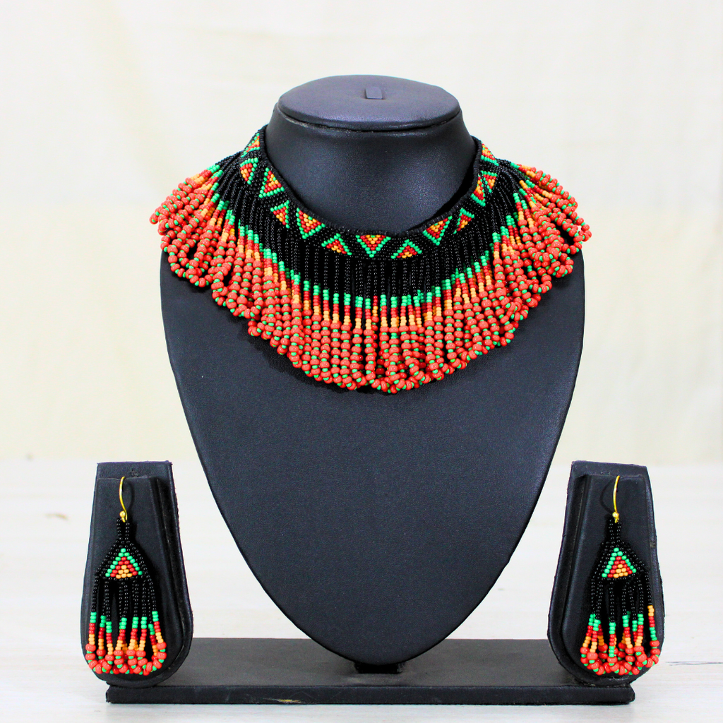 Handmade Beaded Choker Necklace Set