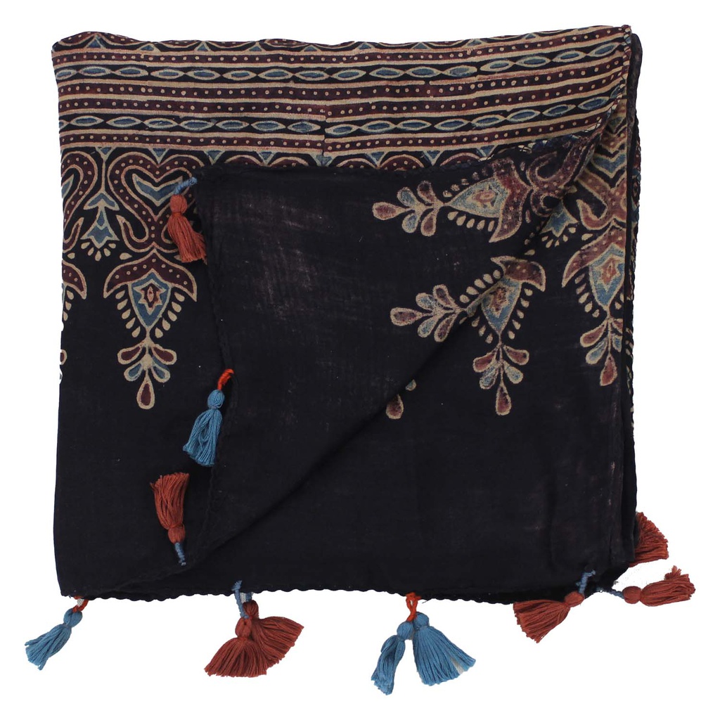 Hand Block Print Modal Silk Stole
