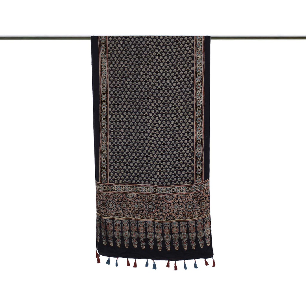 Hand Block Print Modal Silk Stole