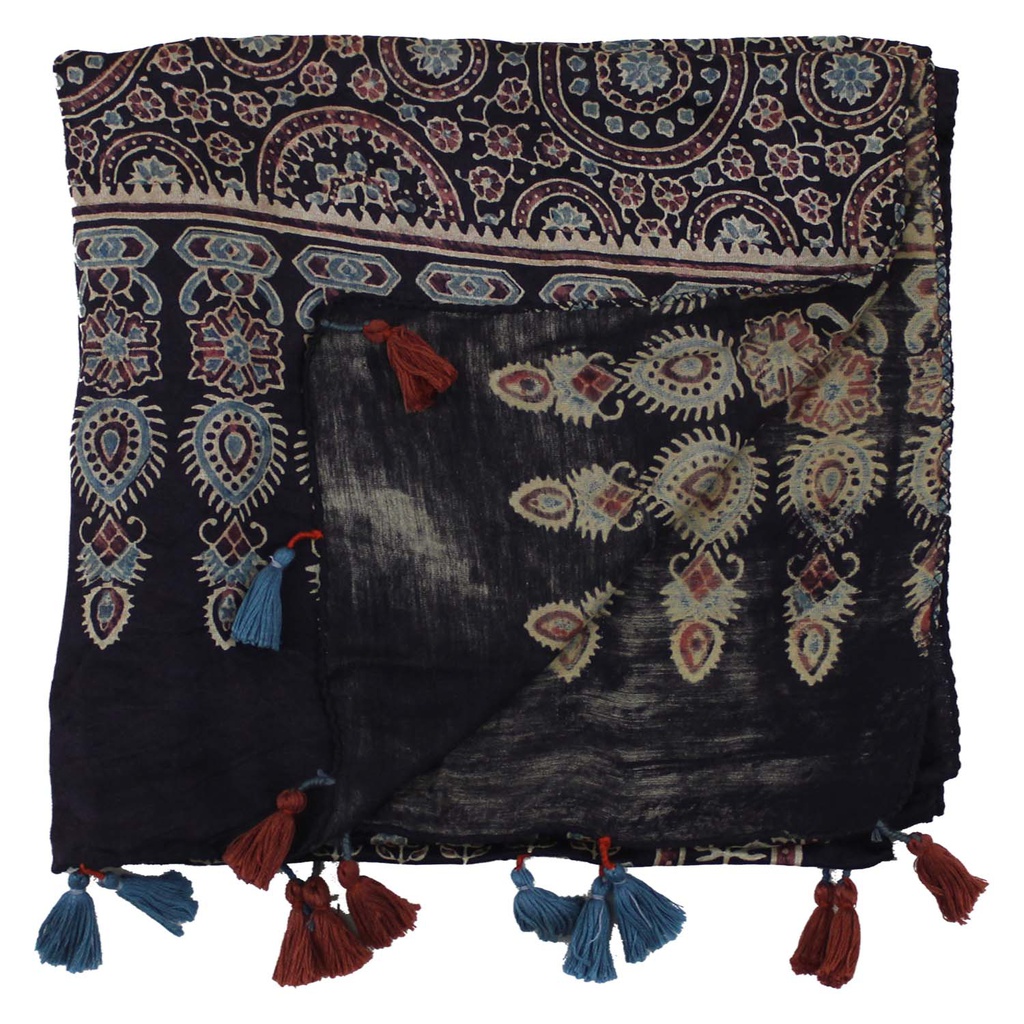 Hand Block Print Modal Silk Stole