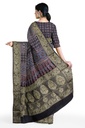 Dola Silk Ajrakh Hand Block Print Saree