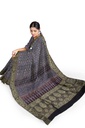 Dola Silk Ajrakh Hand Block Print Saree