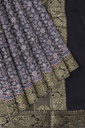 Dola Silk Ajrakh Hand Block Print Saree