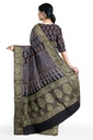 Dola Silk Ajrakh Hand Block Print Saree