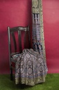 Dola Silk Ajrakh Hand Block Print Saree