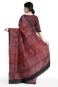 Cotton Ajrakh Hand Block Print Saree