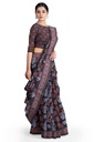 Cotton Ajrakh Hand Block Print Saree