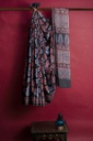 Cotton Ajrakh Hand Block Print Saree