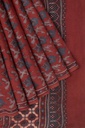 Cotton Ajrakh Hand Block Print Saree