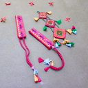 Handcrafted Embroidered Pochi Bajuband Armlet and Latkan Set