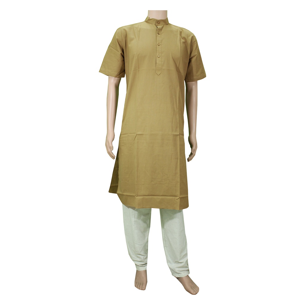 Cotton Half Sleeve Solid Kurta/Modi Kurta