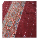 Handmade Tagai Embroidered Ajrakh Mashru Silk Table Placemats (Set of 6)