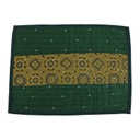 Handmade Tagai Embroidered Ajrakh Mashru Silk Table Placemats (Set of 6)