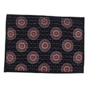Handmade Tagai Embroidered Ajrakh Mashru Silk Table Placemats (Set of 6)