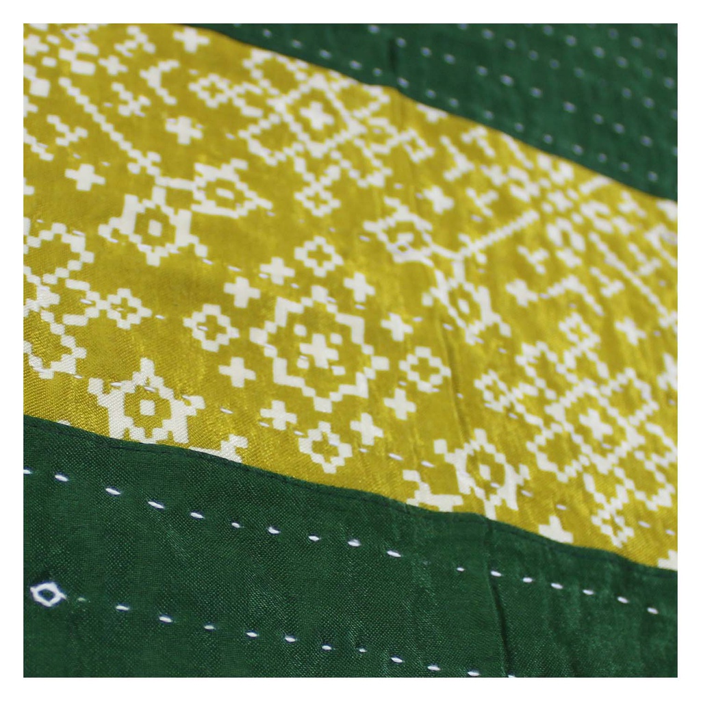 Handmade Tagai Embroidered Ajrakh Mashru Silk Table Placemats (Set of 6)