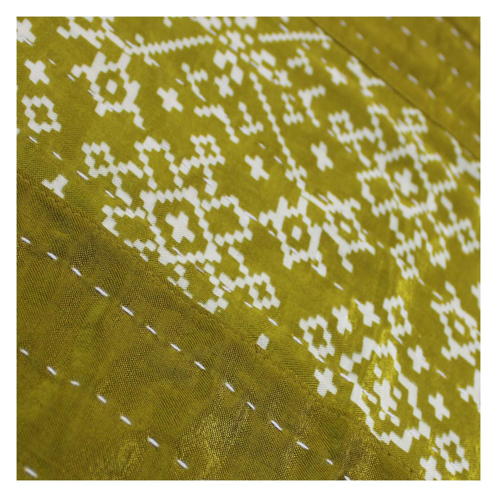 Handmade Tagai Embroidered Ajrakh Mashru Silk Table Placemats (Set of 6)